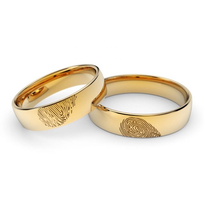 Obrączki ślubne złote z odciskami palców Au-1167