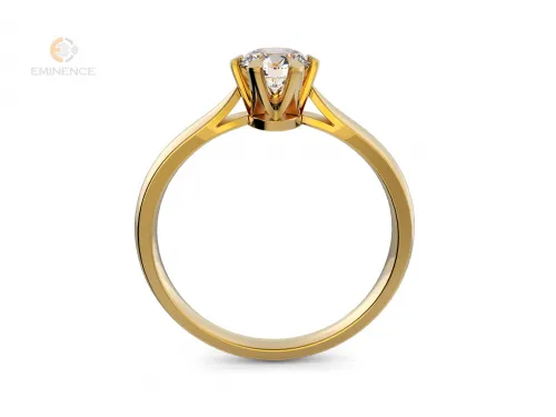 Pierścionek zaręczynowy wykonany w całości z żółtego złota