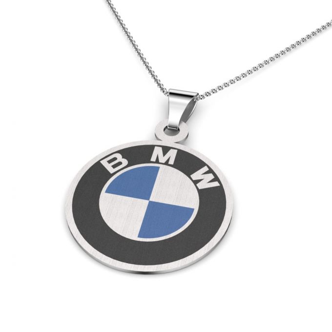 Zawieszka srebrna kolorowa BMW